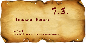 Timpauer Bence névjegykártya